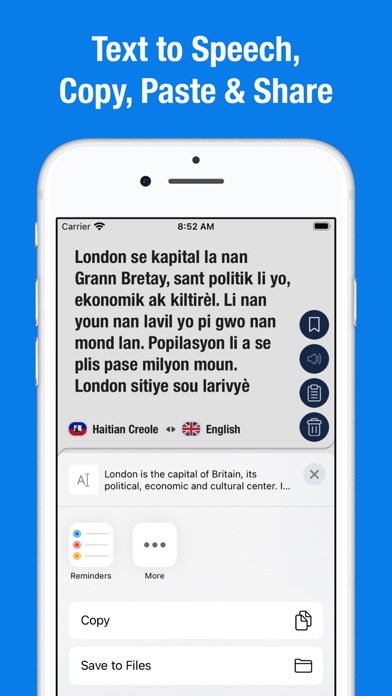 English to Creole Translator. Screenshot