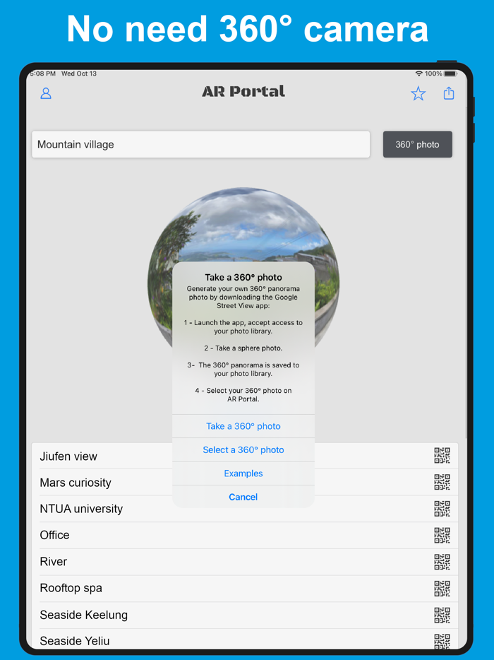 AR Portal - 360 photo to AR