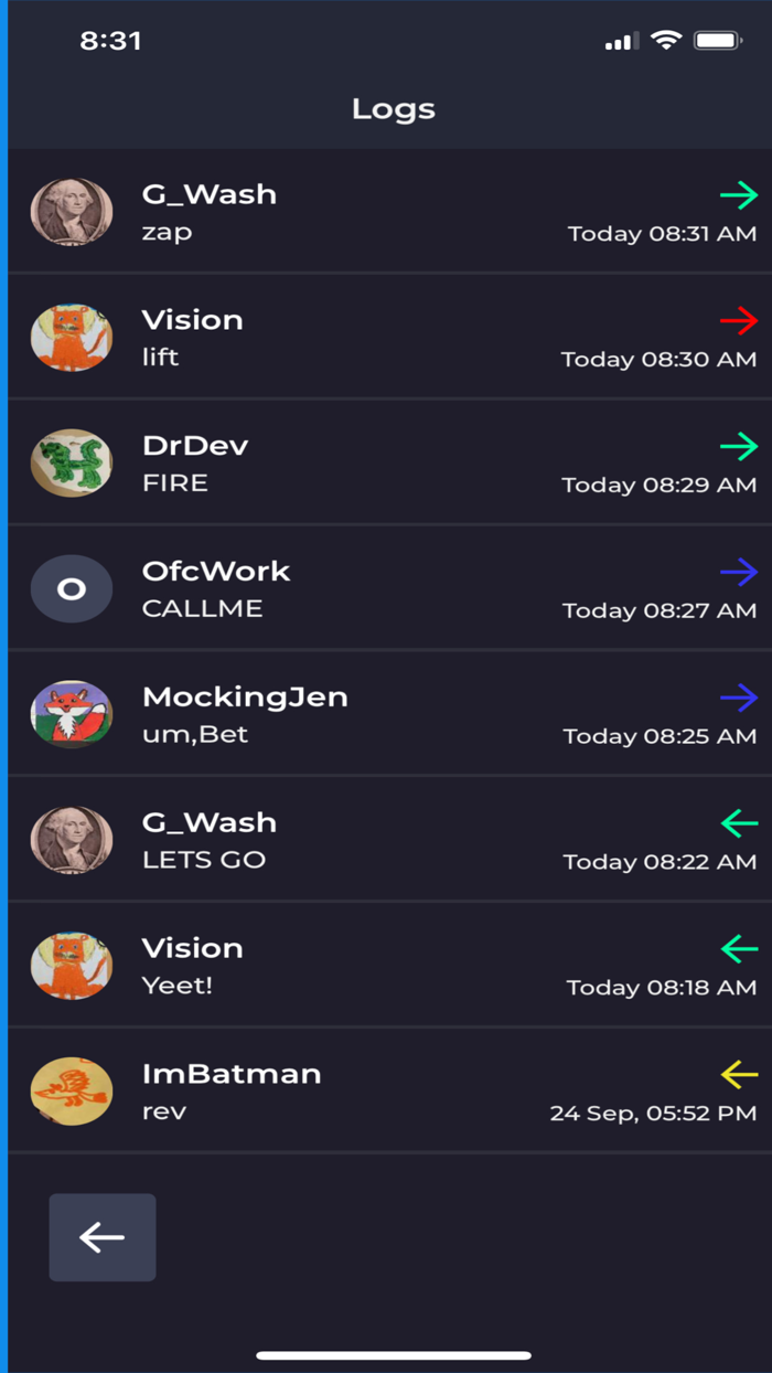 vring secretive vibe messages