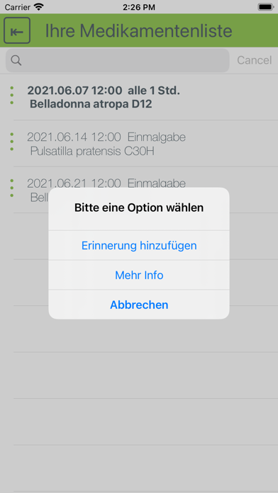 Meine Homöopathie-App Screenshot