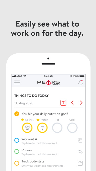 PEAKS Lifestyle Training Screenshot