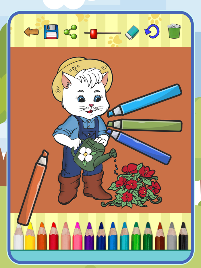Coloring cats and kittens