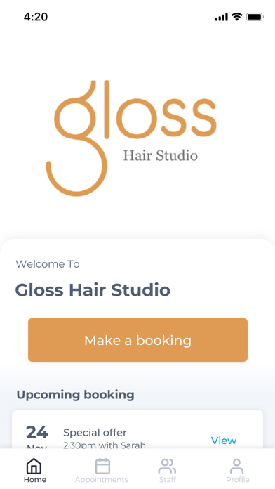 Gloss Hair Studio Screenshot