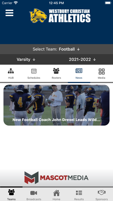 Westbury Christian Athletics Screenshot