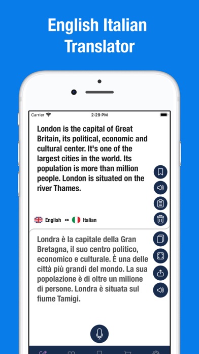 English to Italian Translator. Screenshot