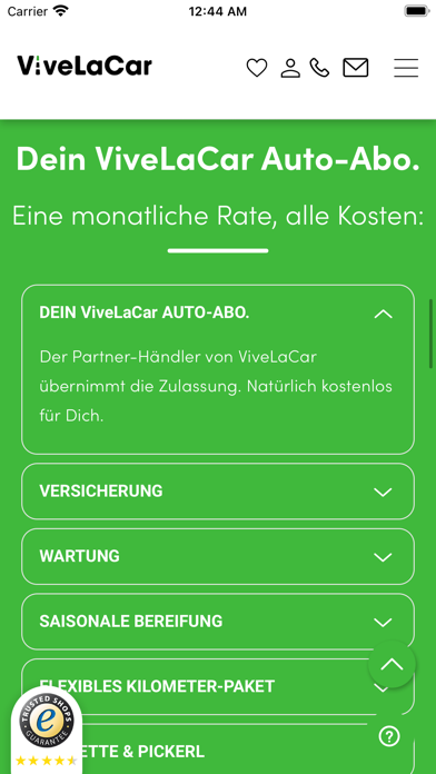 ViveLaCar Österreich Auto-Abo Screenshot