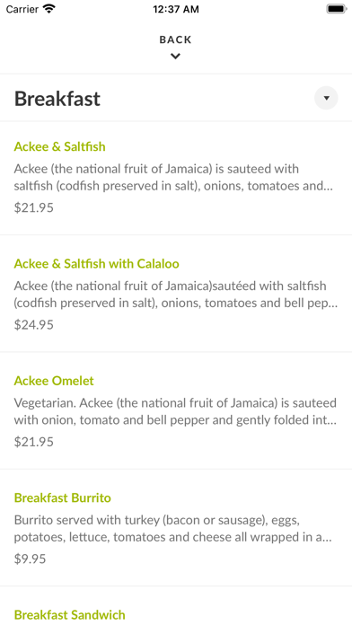 Ackee Bamboo Jamaican Cuisine Screenshot