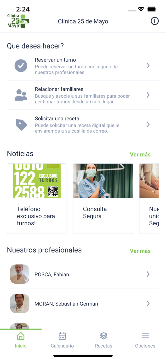 Turnos Clínica 25 de Mayo