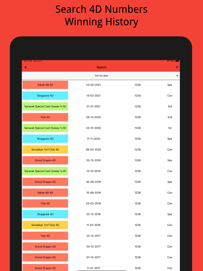 4D Result 万字开彩成绩