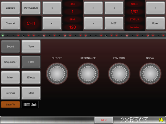 2XB303 Bass Sequencer EDM-303 iPad app afbeelding 2