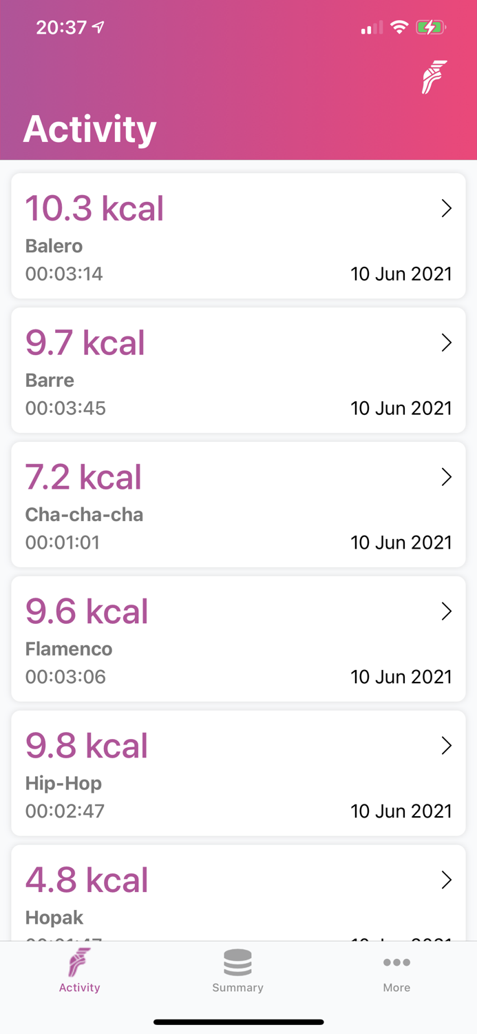 Dance Track My Calories