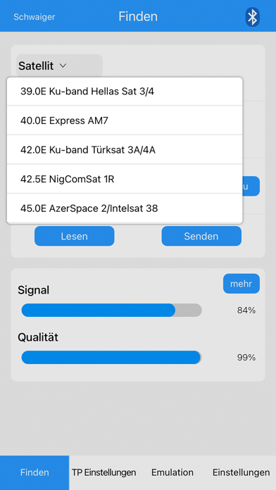 Schwaiger Satfinder Screenshot