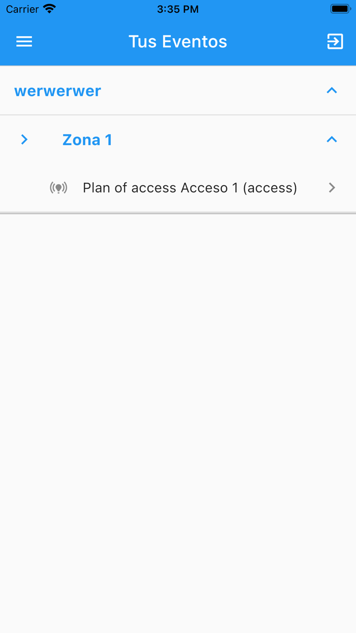 OnTour Up Control de accesos