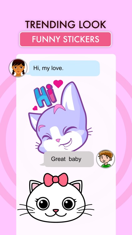 Cute Cat Pink Stickers Pack screenshot-4