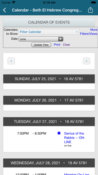 Beth El Hebrew Congregation Screenshot