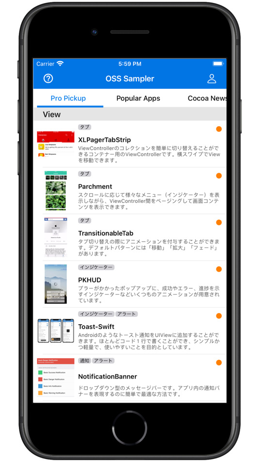 #1. OSSSampler (iOS) Podle: Daisuke Yokoyama