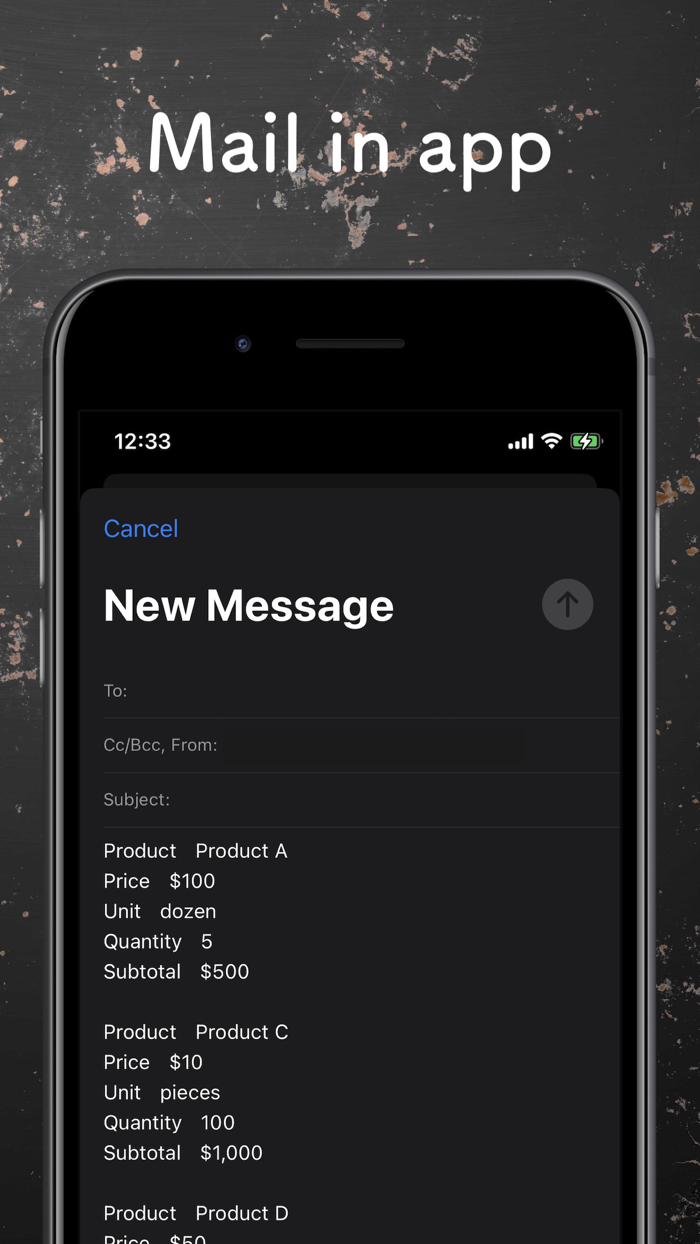 Order List - works with Mail
