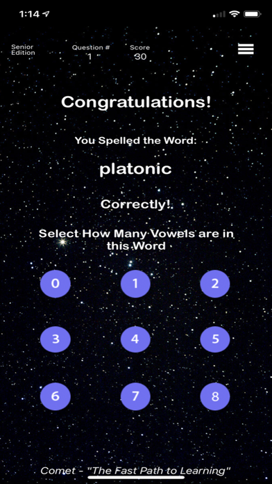 Senior - Comet Spelling Games Screenshot