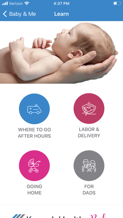Kaweah Health’s Baby & Me Screenshot