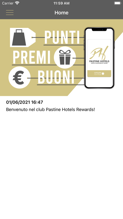 PASTINE HOTELS REWARDS Screenshot