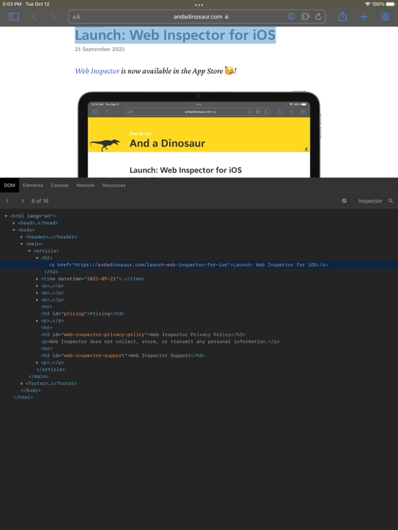 Screenshot #6 pour Web Inspector