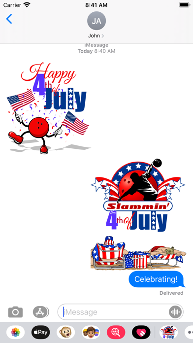 Screenshot #3 pour Bowling 4th of July Stickers