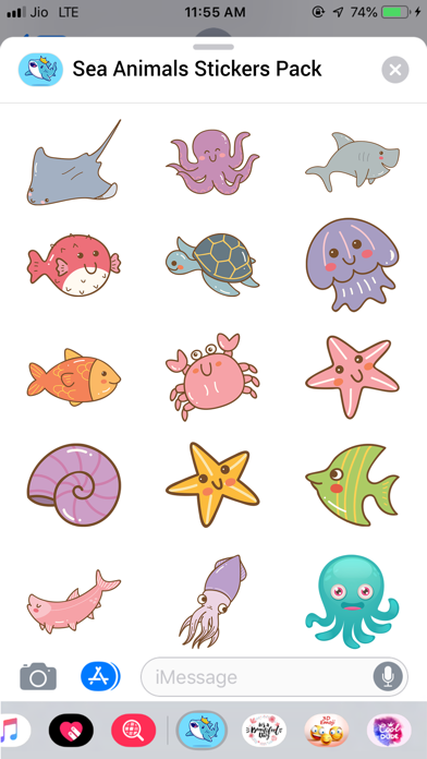 Screenshot #2 pour Sea Animals Stickers Pack