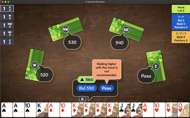 5 handed pinochle shop