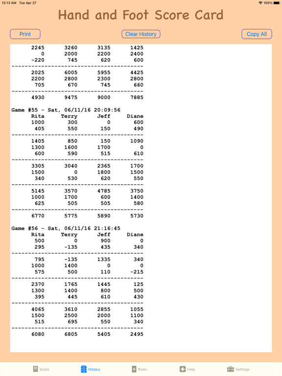 Screenshot #5 pour Hand and Foot Score Card