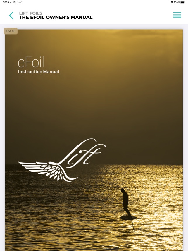 Lift on sale efoil manual