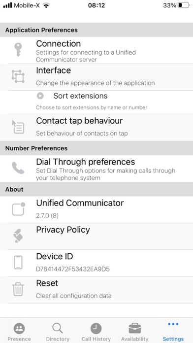 Unified Communicator Screenshot