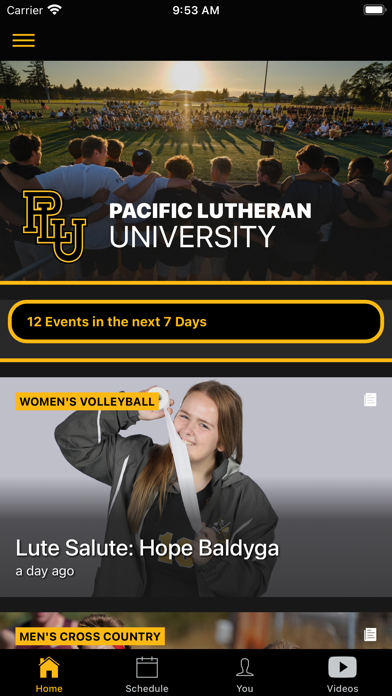 PLU Athletics Screenshot