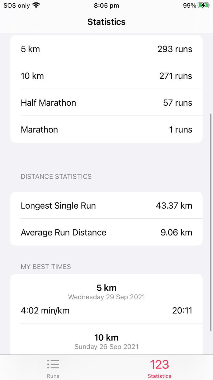 My Run Stats