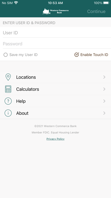 Western Commerce Bank Screenshot