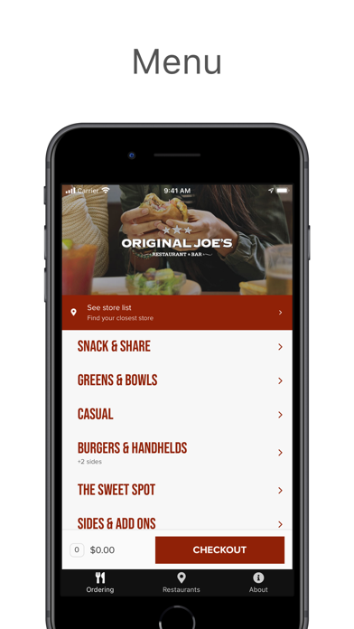 Screenshot 1 of Original Joe's App