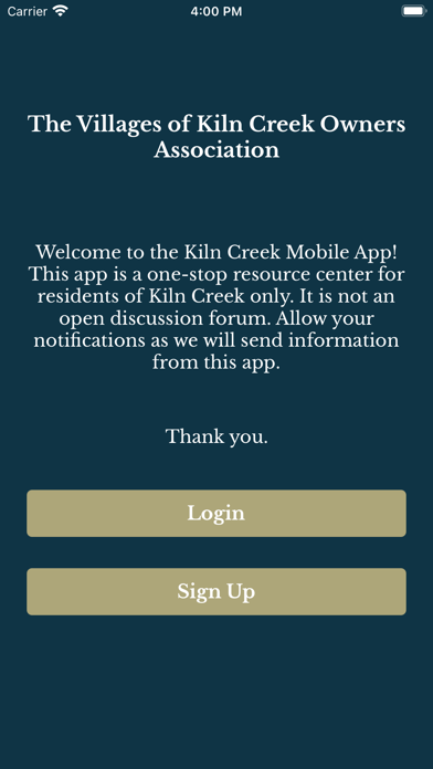 Kiln Creek HOA Screenshot