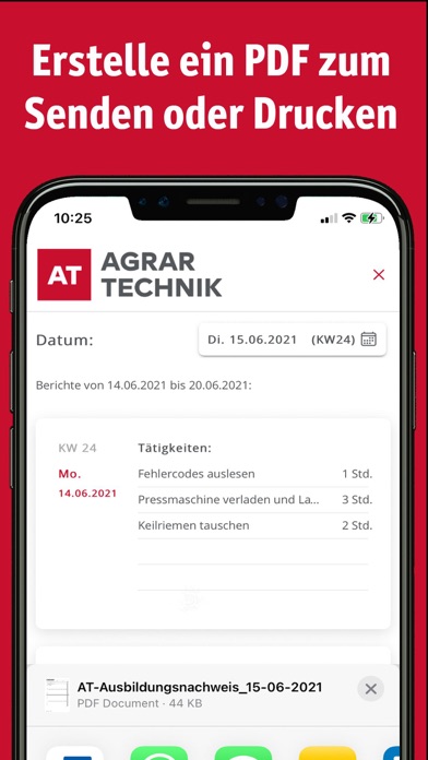 AGRARTECHNIK Berichtsheft Screenshot