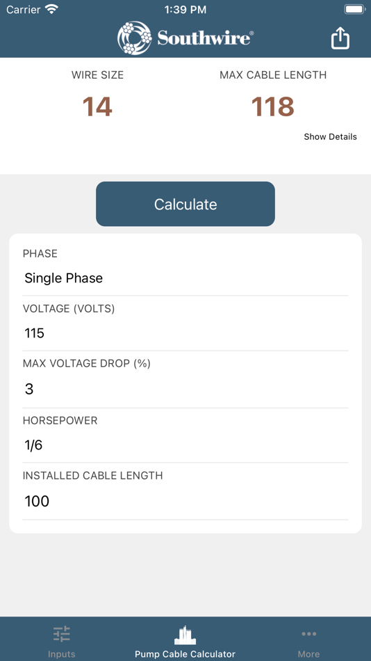 #2. Pump Cable Calculator (iOS) 由: Southwire Company