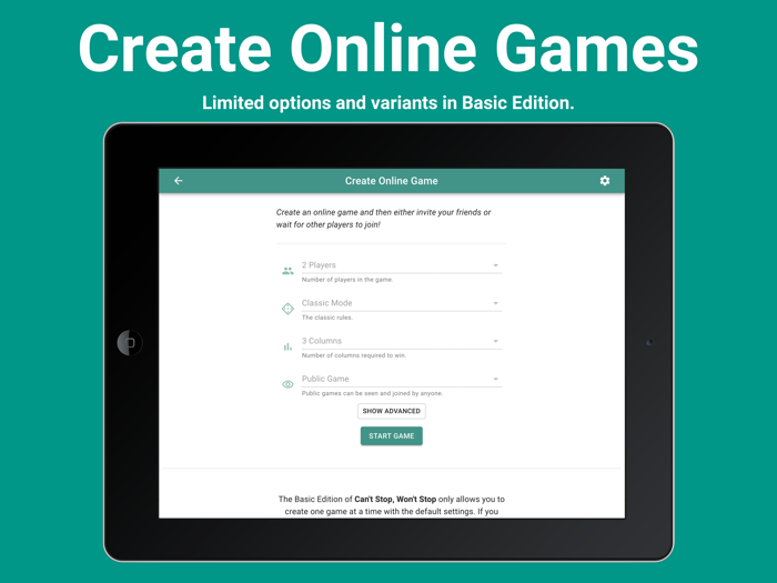 Cant Stop Dice Game Basic