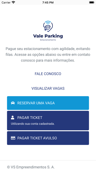Vale Parking Estacionamento Screenshot