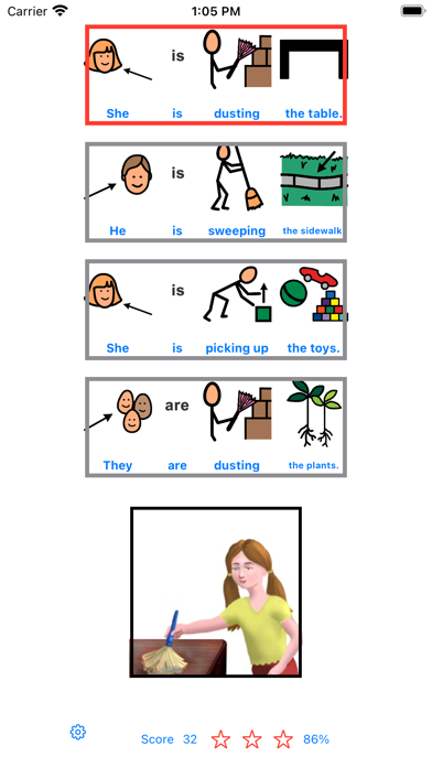 Sentence Match Chores Screenshot