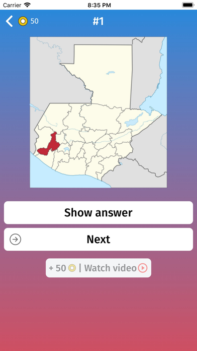 Guatemala: Departments Quiz Screenshot