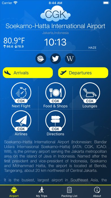 Jakarta Airport (CGK) + Radar Screenshot