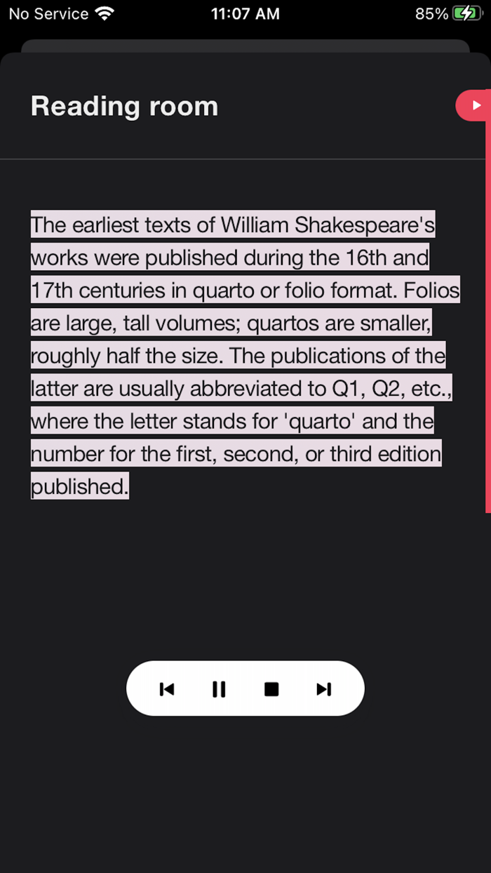 Text to Speech Reader App