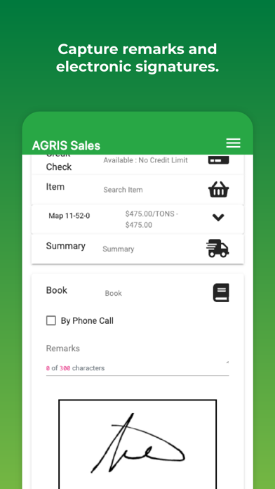 AGRIS Sales Screenshot