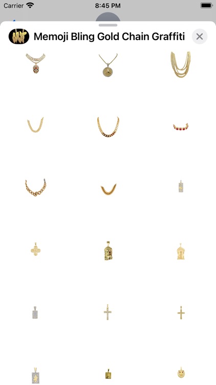 Memoji Bling Gold Chain Graffi screenshot-6