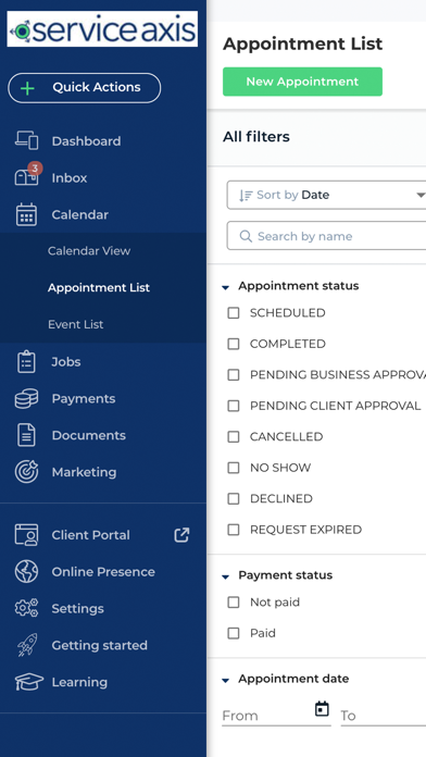 Service Axis Screenshot