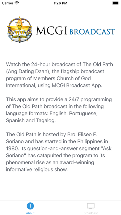 Screenshot #1 pour MCGI Broadcast