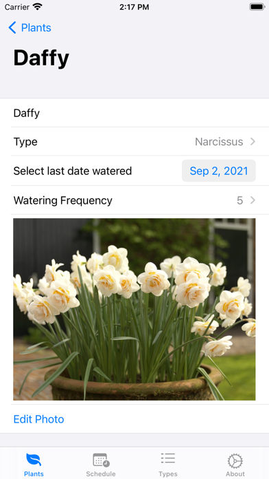 Plant Ed Plant Watering Diary Screenshot