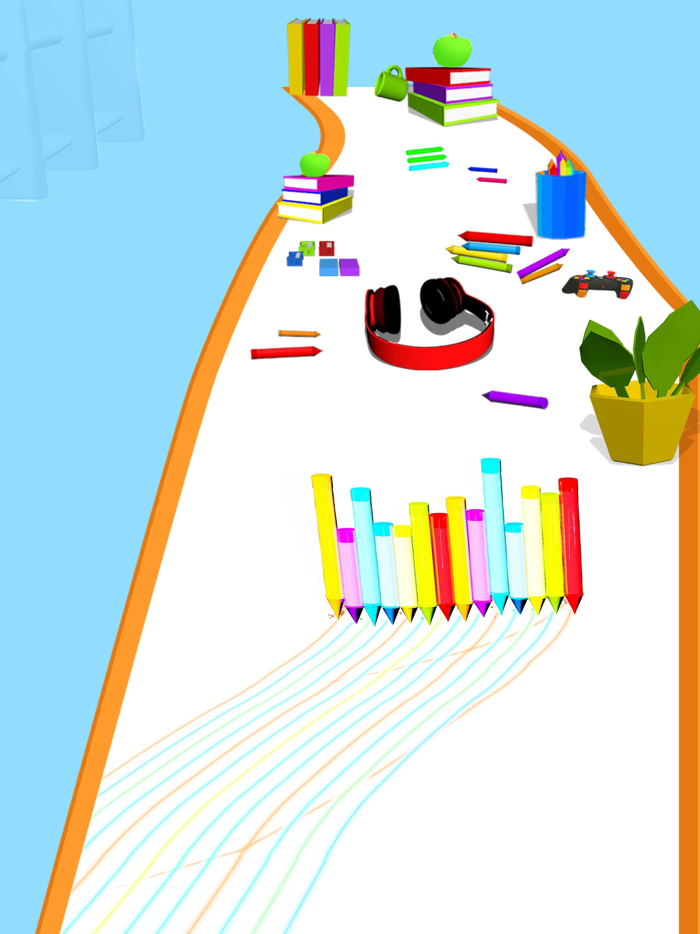 Pencil Color Run Pen Rush 3d